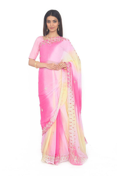 Sikhiya Viscose Chiffon Work Saree - Yuvti