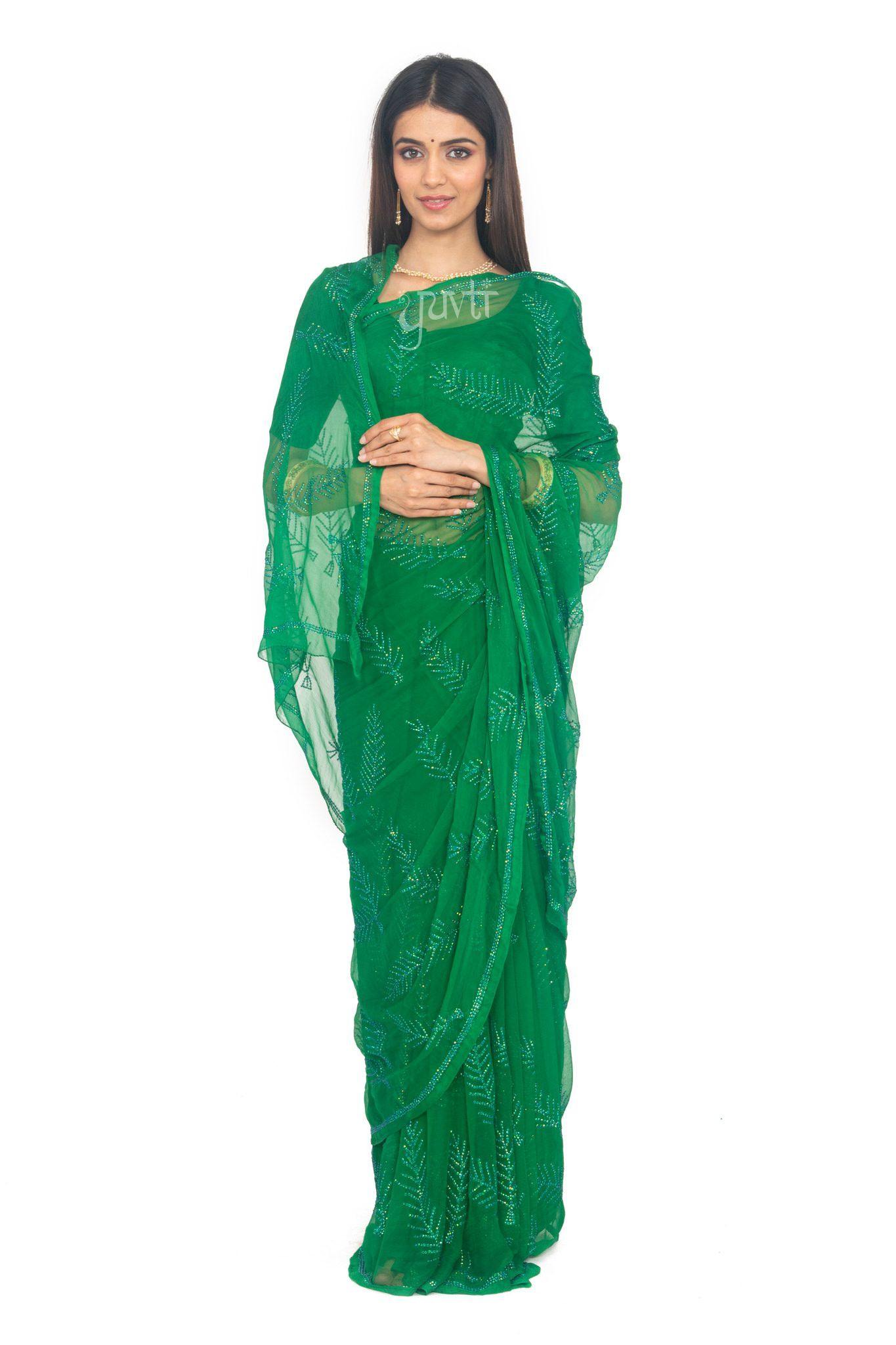 Katori Viscose Chiffon Work Saree - Yuvti