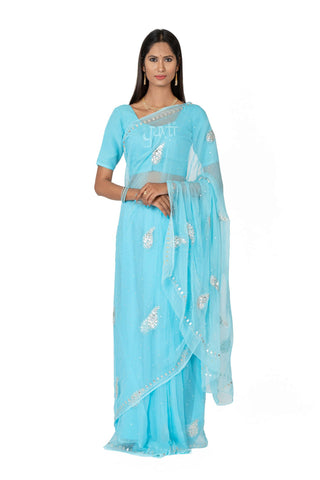 Gota Patti Viscose Chiffon Saree