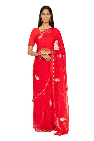 Gota Patti Viscose Chiffon Saree